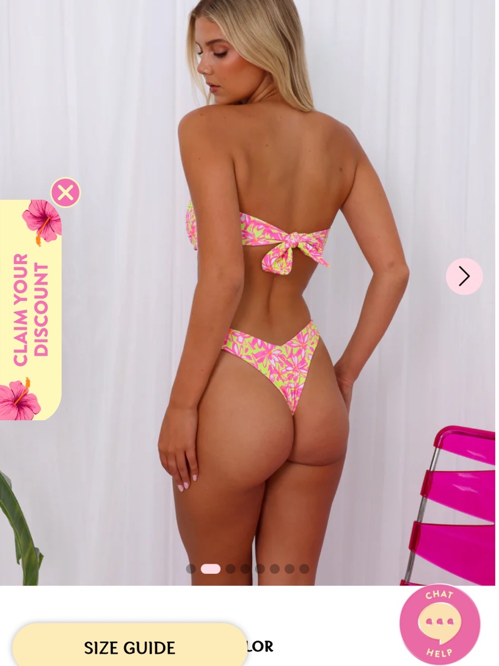 Kulani kinis y Cheeky Bikini Bottom - Sherbet Skies and triangle top - Picture 5 of 6